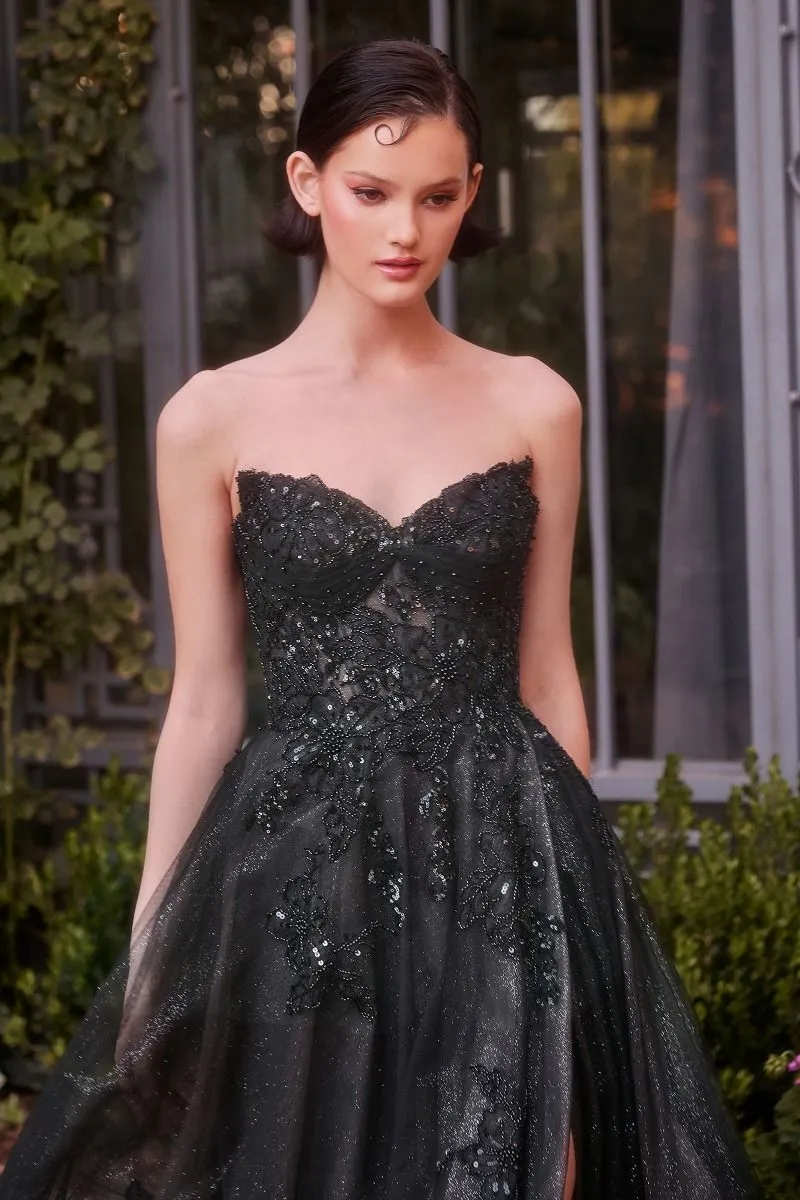 STRAPLESS LAYERED TULLE BALL GOWN  CDA1378