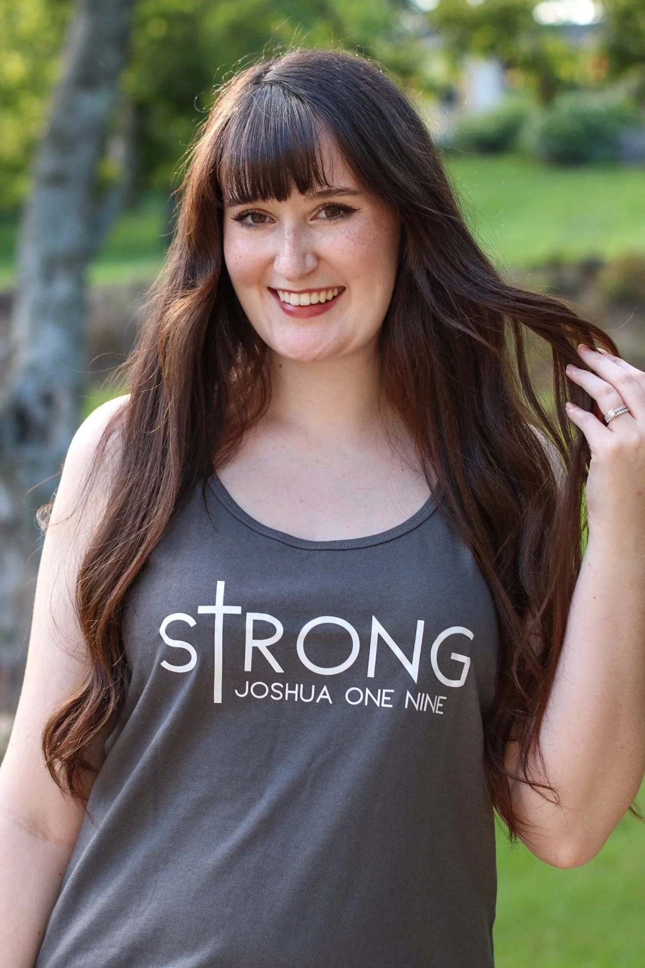 sTrong Joshua 1:9 Ladies Tank Top