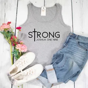 sTrong Joshua 1:9 Ladies Tank Top