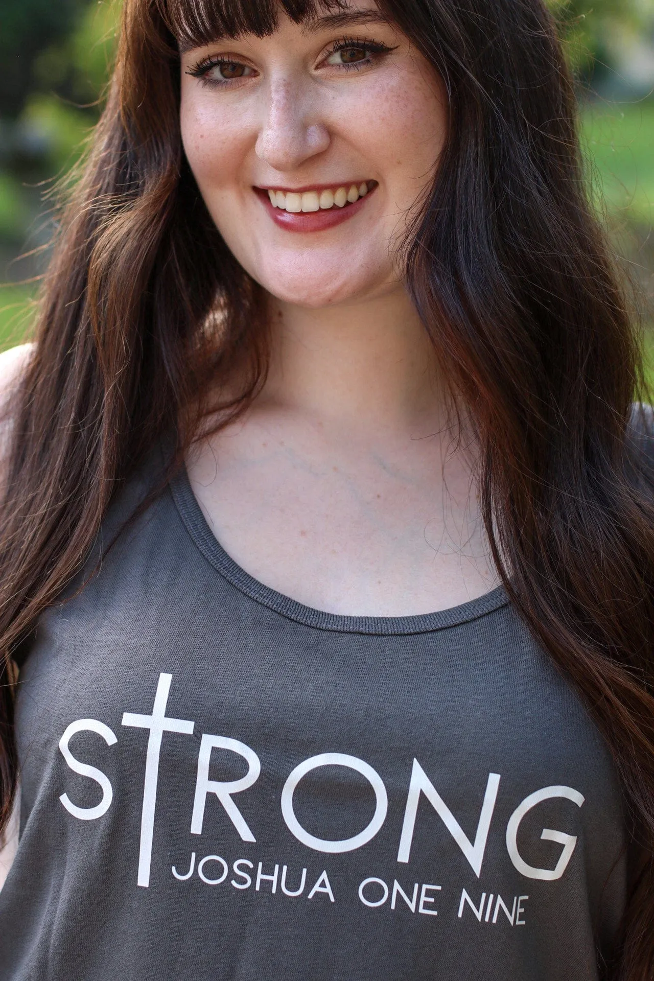 sTrong Joshua 1:9 Ladies Tank Top