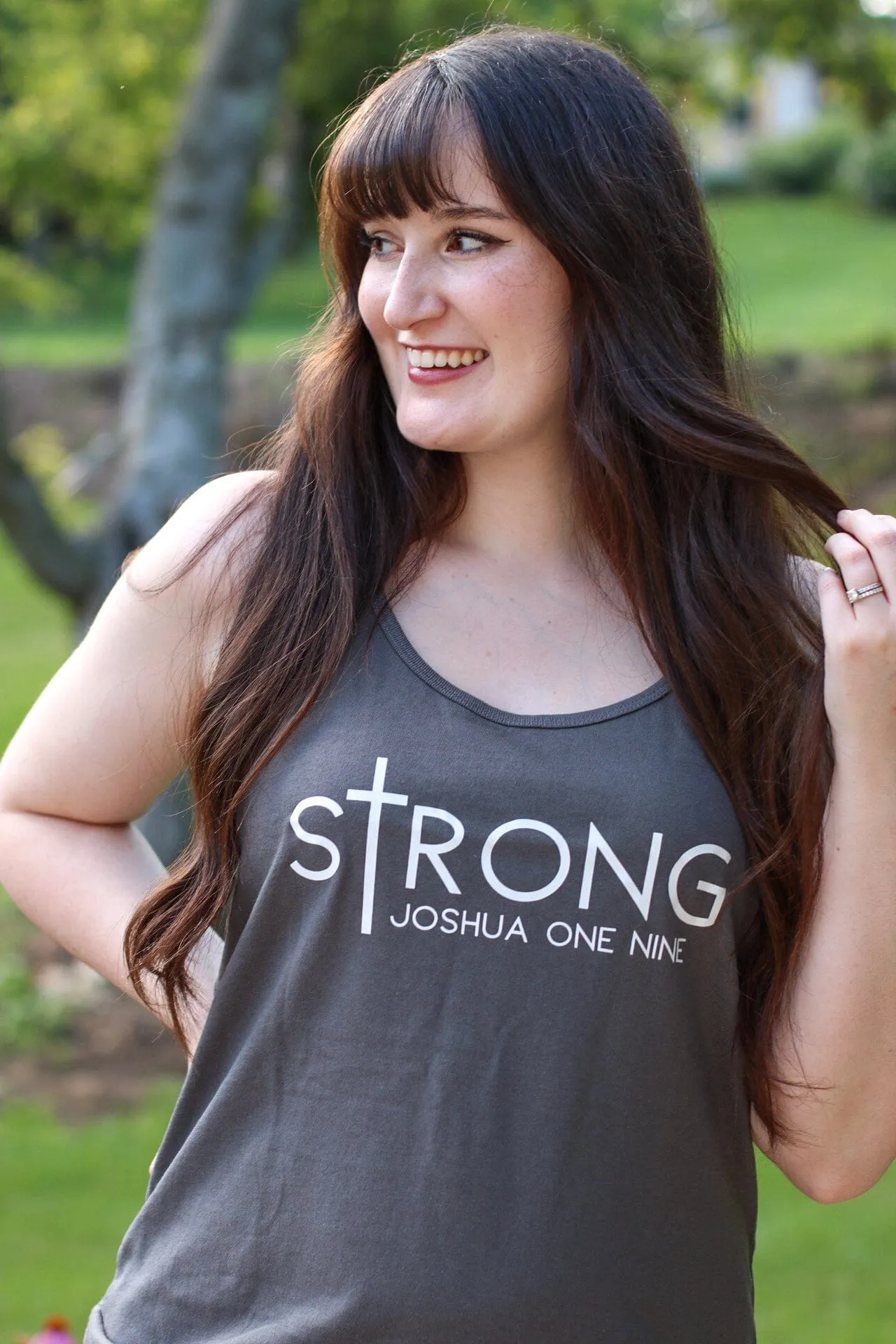 sTrong Joshua 1:9 Ladies Tank Top