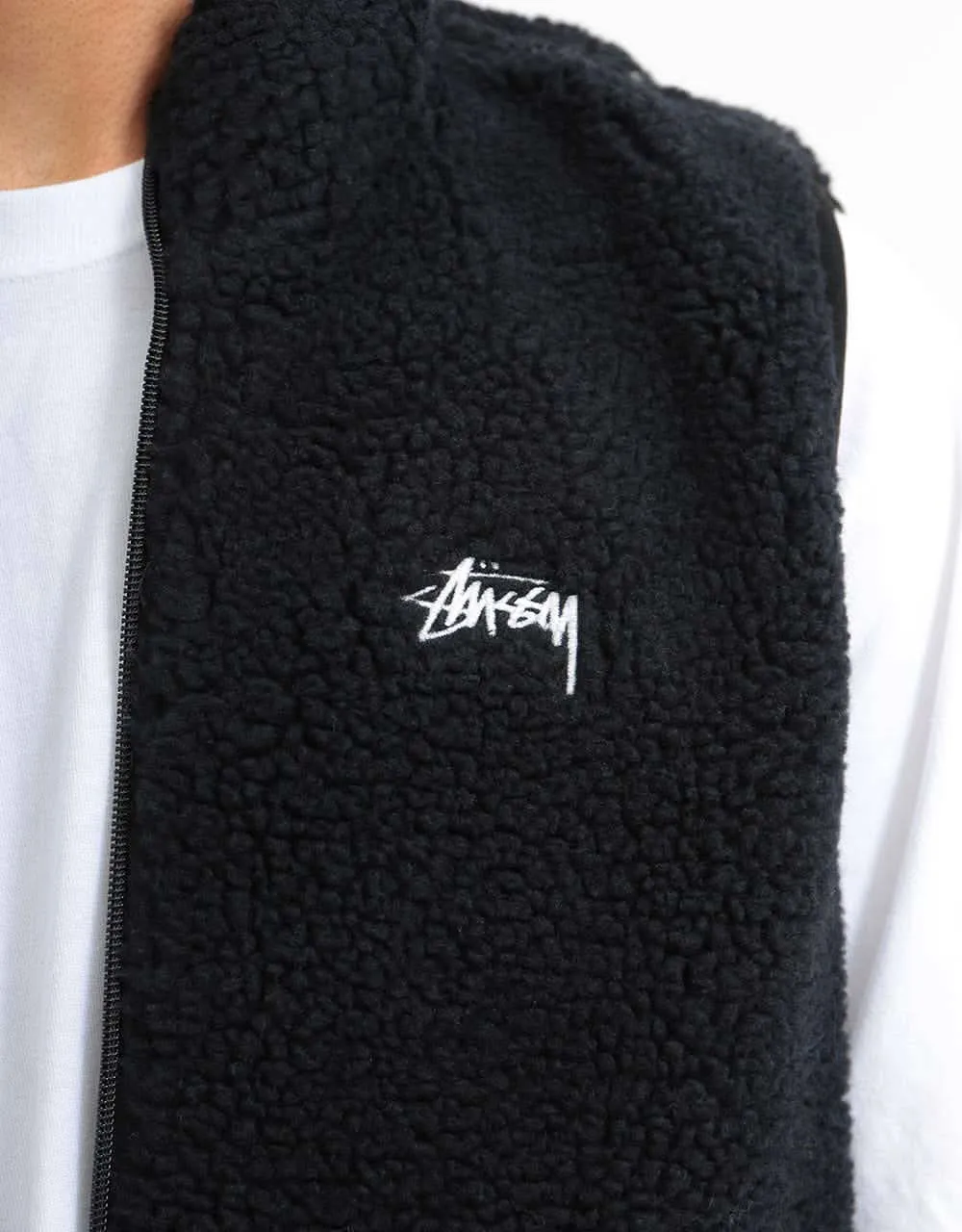 Stüssy Block Sherpa Vest - Black