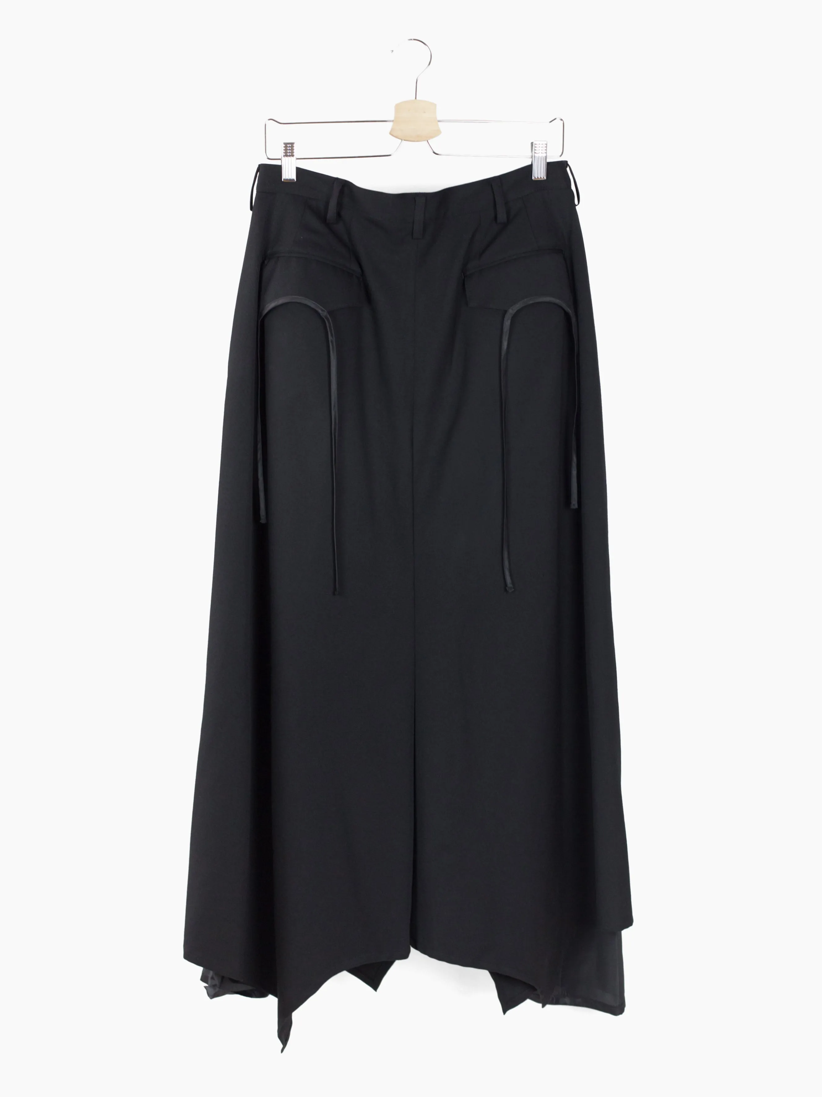 Sulvam AW23 Piped Edge Wool Gabardine Skirt Trousers