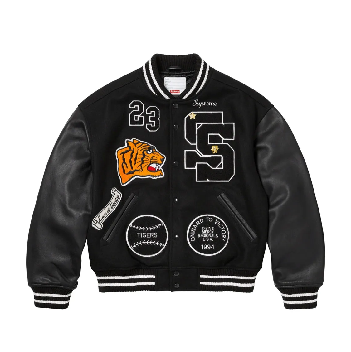 Supreme Tiger Varsity Jacket Black