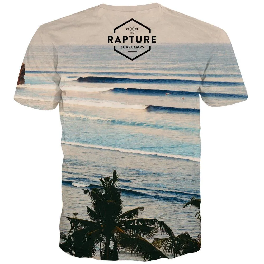 surf T shirts Men The sea Tshirt Printed sport Tshirts Casual Cool T-shirts 3d