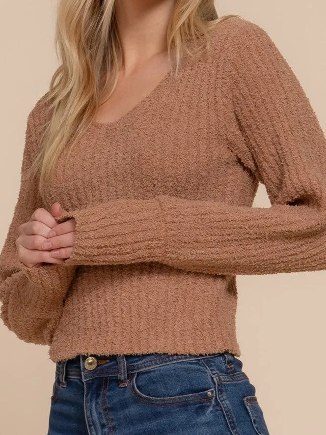 Sweater Girl Top in Camel