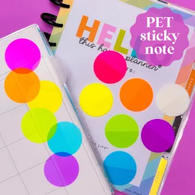 Transparent Sticky Notes - 1.6 x1.6 (NEON Circles)