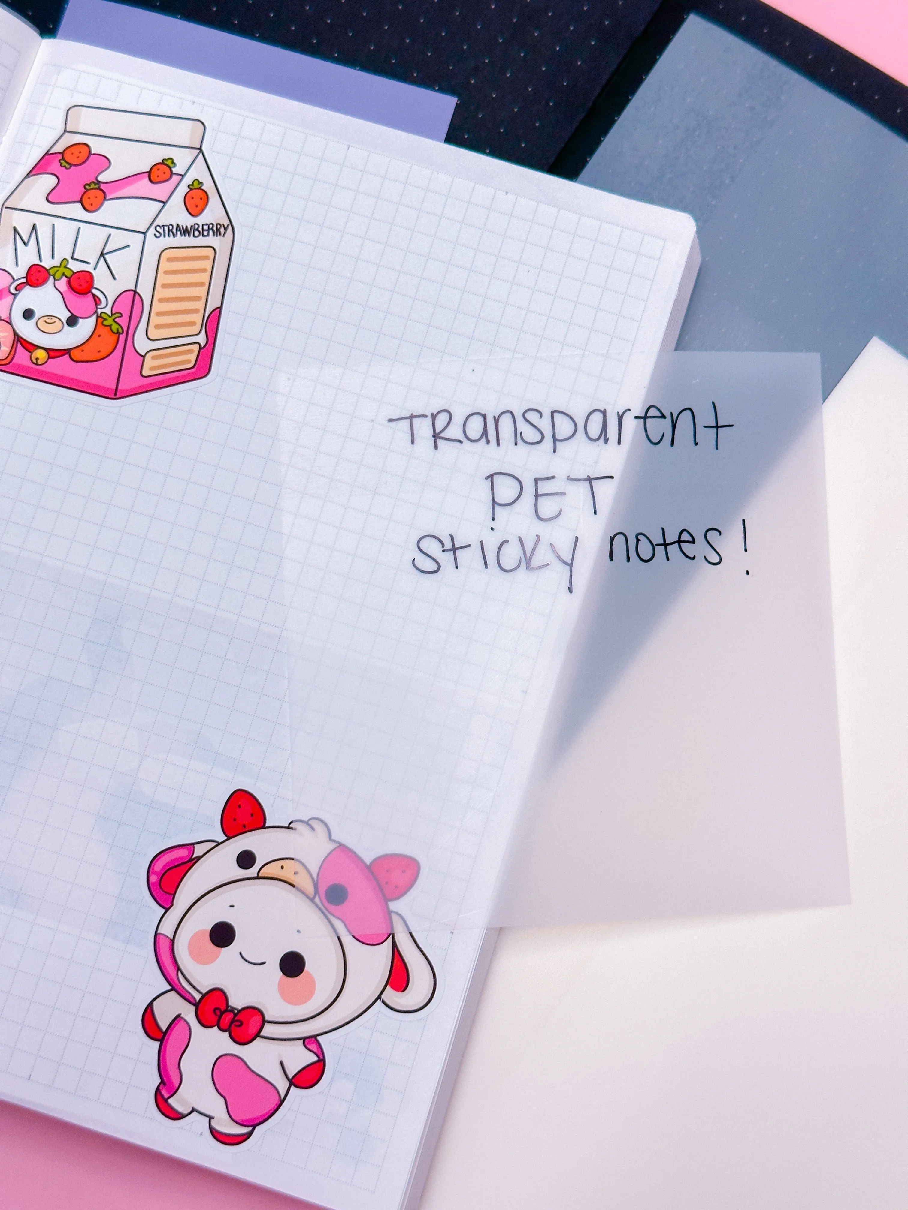 Transparent Sticky Notes - 1.6 x1.6 (NEON Circles)