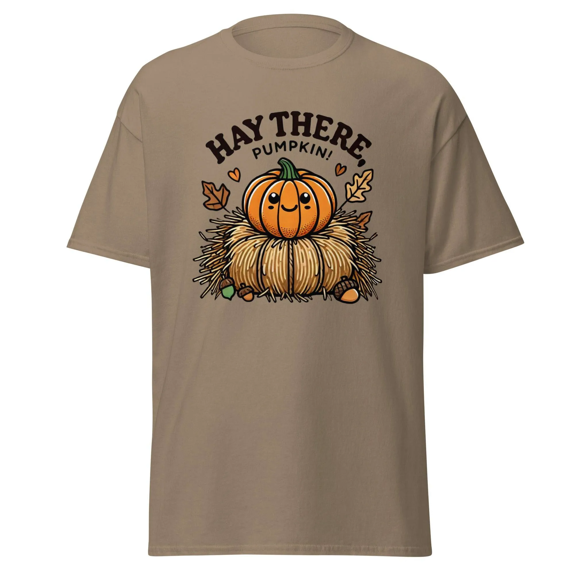 Unisex Fall Printed T-Shirt –"Hay There, Pumpkin!" – Fun Fall Tee for Pumpkin Lovers