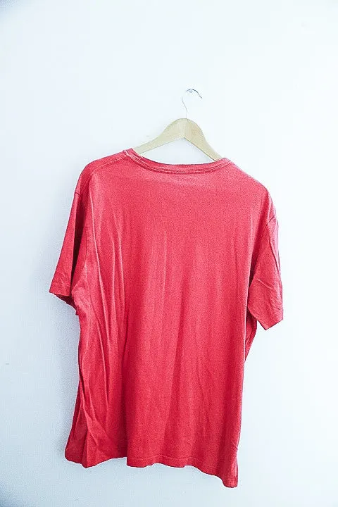 Vintage Nautica Red plain large mens t-shirts