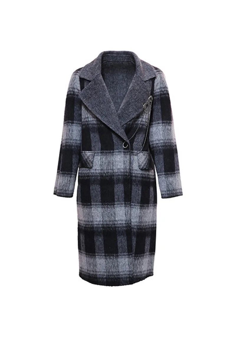 Vintage Oversized 100 Wool Plaid Trench Coat