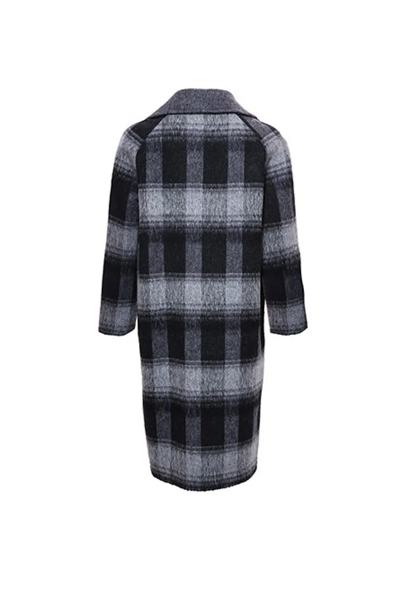 Vintage Oversized 100 Wool Plaid Trench Coat