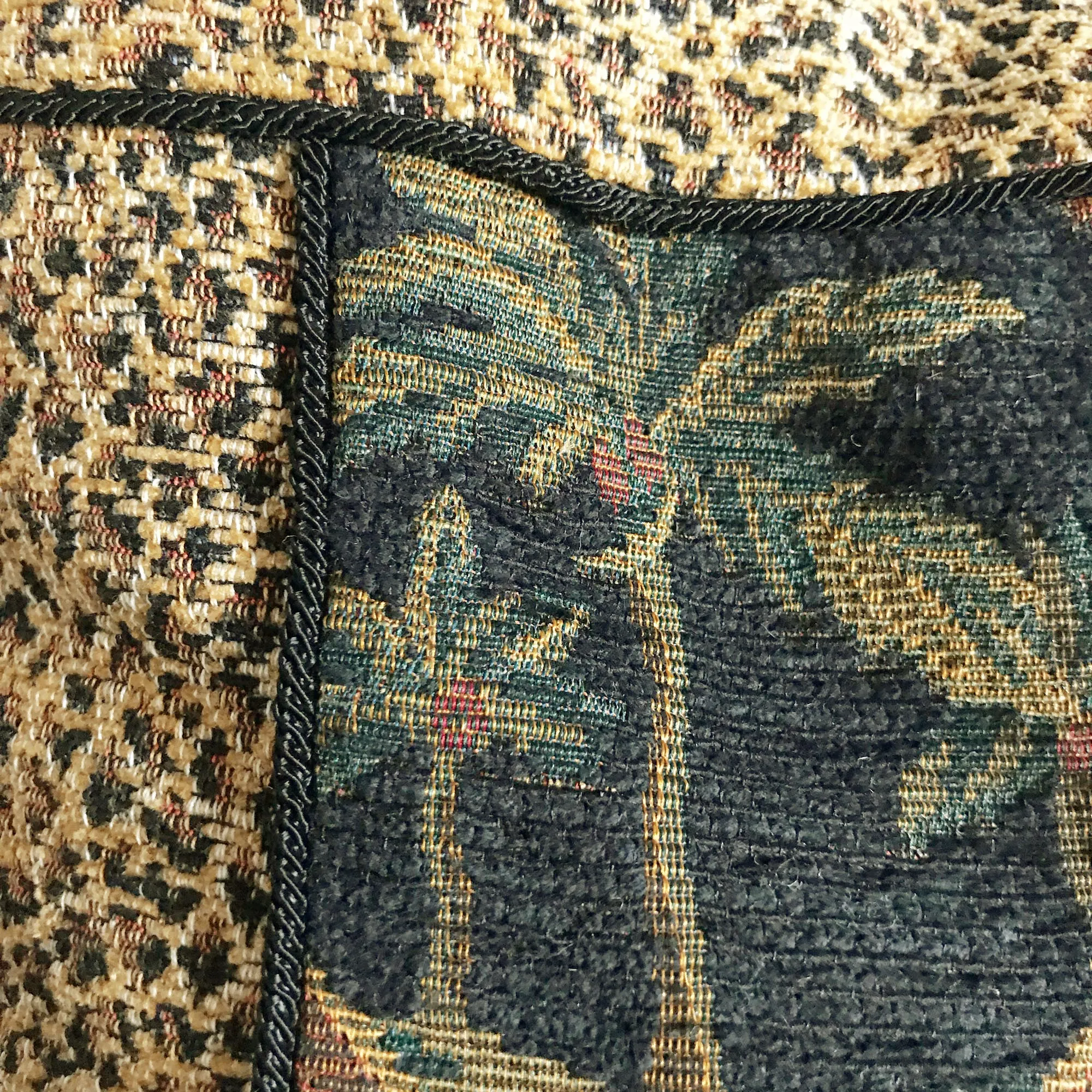 Vintage Pineapple Tapestry With Cheetah Luxury Woven Throw Pillow Cover 16x16