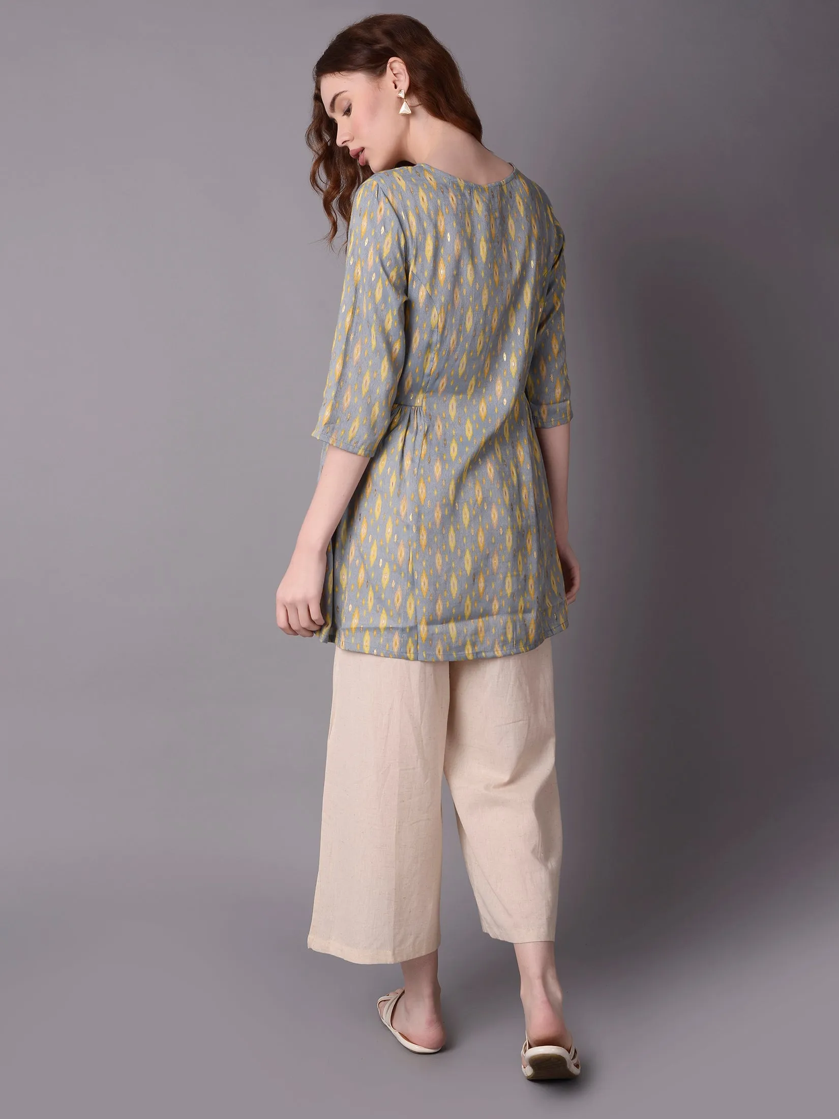 Women Grey Aztech Printed Tunic