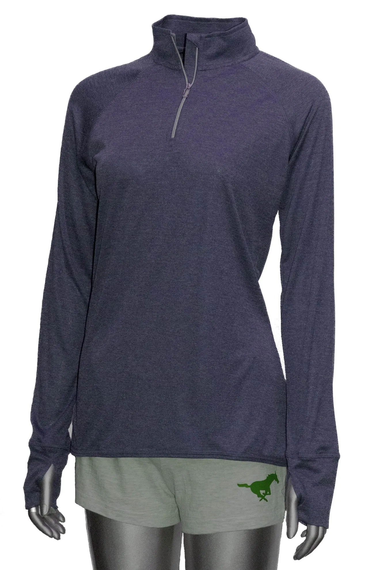 Women's Reflective Long Sleeve Quarter Zip Shirt - Choose your design Purple