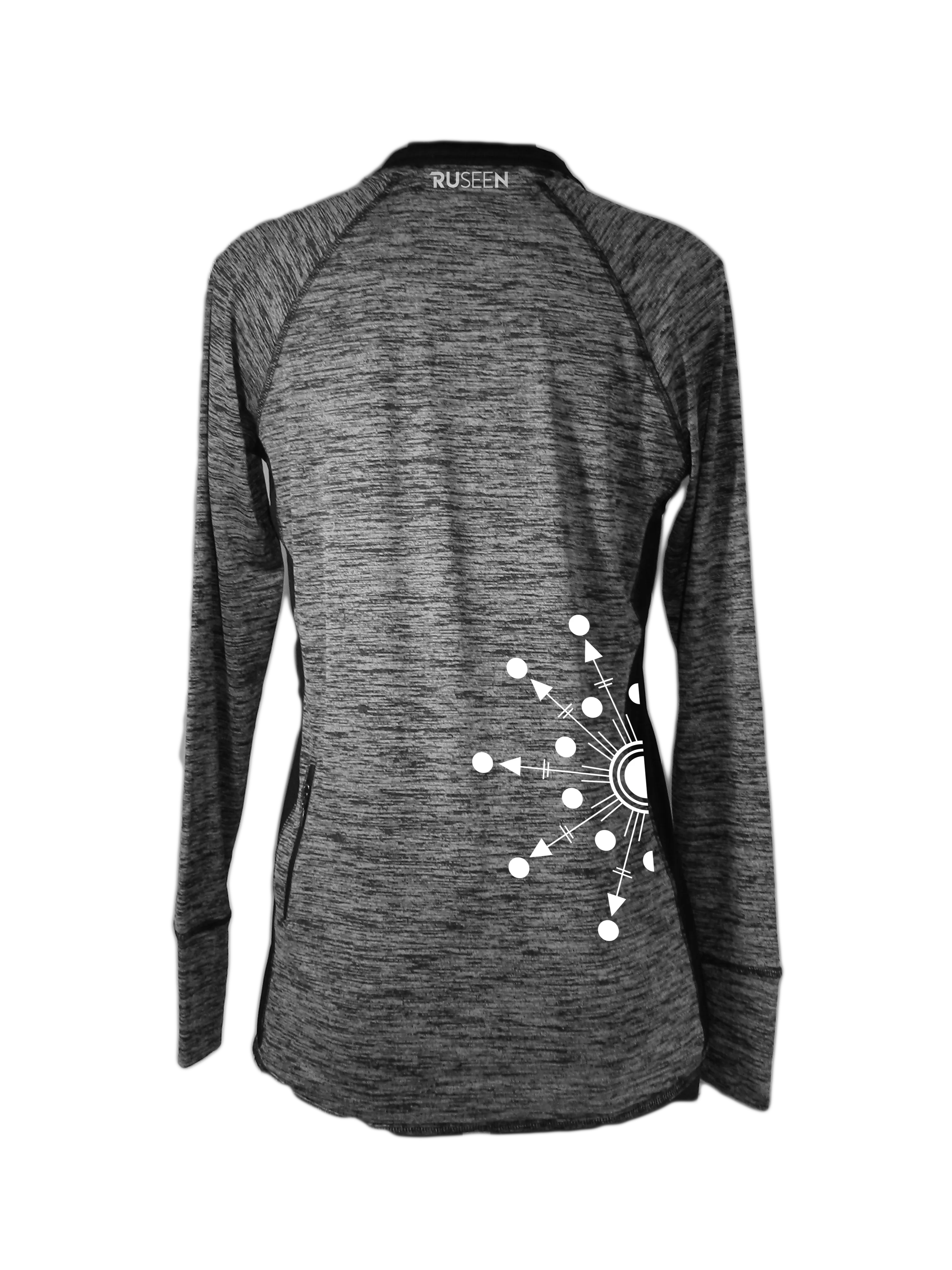 Women's Reflective Long Sleeve Quarter Zip Shirt - Directions