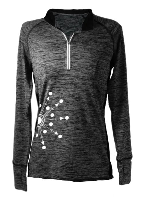 Women's Reflective Long Sleeve Quarter Zip Shirt - Directions